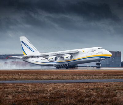 A massive AN-124 showing off with a "wheelie" on the newly resurfaced Runway 36 at Winnipeg Richardson International Airport. Tagged on Instagram by @the_peg_planes