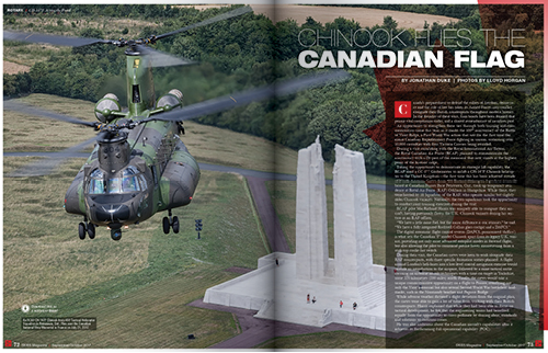 CHINOOK FLIES THE CANADIAN FLAG