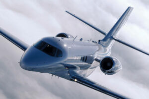 Citation Latitude, in flight