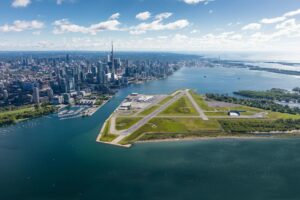 Aerial view of Billy Bishop airport